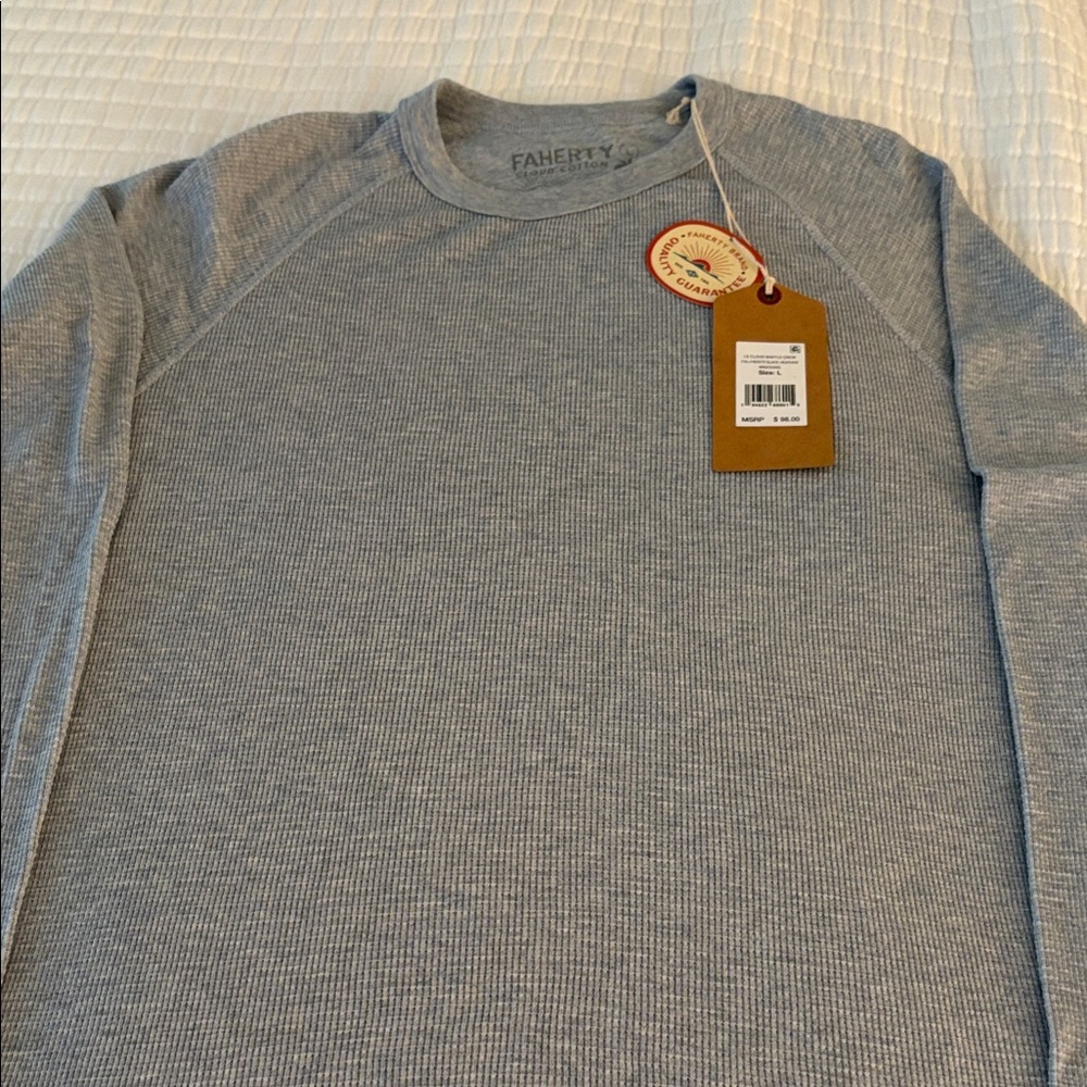 Faherty Heather Gray Crewneck Shirt